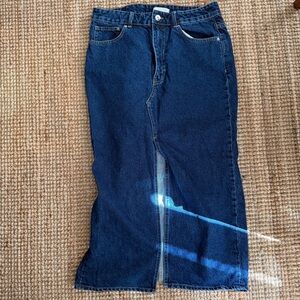 H&M Blue Denim Midi Skirt